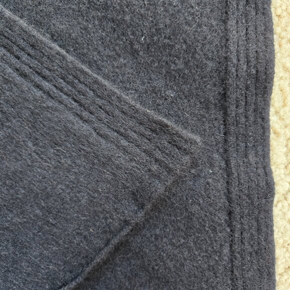 Thick BLACK Cashmere Oversized Scarf Brushed Felted - Picture 4 of 11